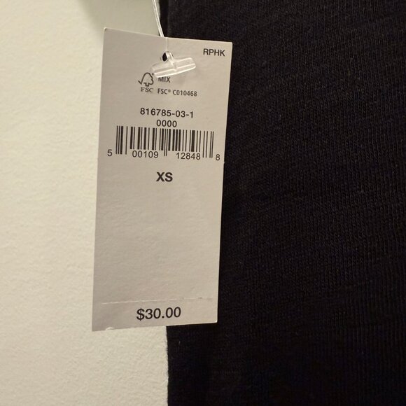 SOLD // NWT Banana Republic XS Cozy Slub Tshirt Black Crewneck Short Sleeve Top - Picture 5 of 14